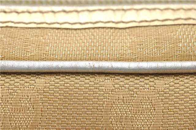 Authentic GUCCI Vintage Hand Bag Purse GG Canvas Leather 0000852 Gold 5710E