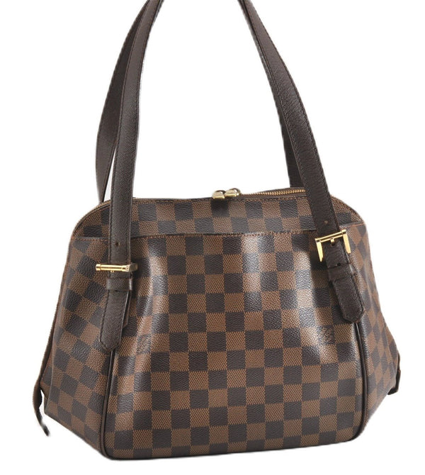 Authentic Louis Vuitton Damier Belem MM Shoulder Hand Bag Purse N51174 LV 5710F
