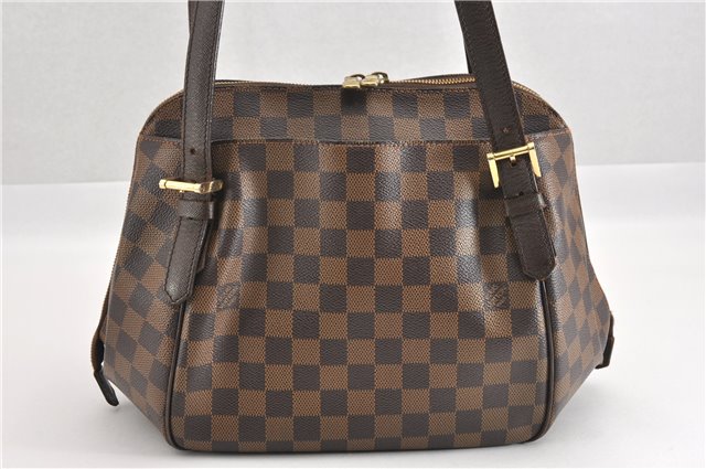Authentic Louis Vuitton Damier Belem MM Shoulder Hand Bag Purse N51174 LV 5710F
