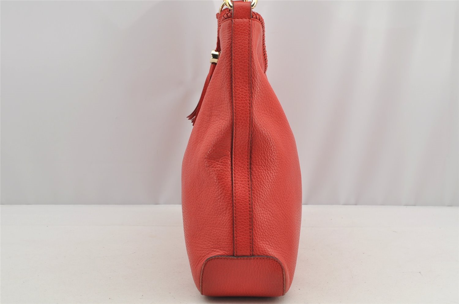 Authentic GUCCI Vintage Tassel Shoulder Hand Bag Leather 336659 Red 5715I