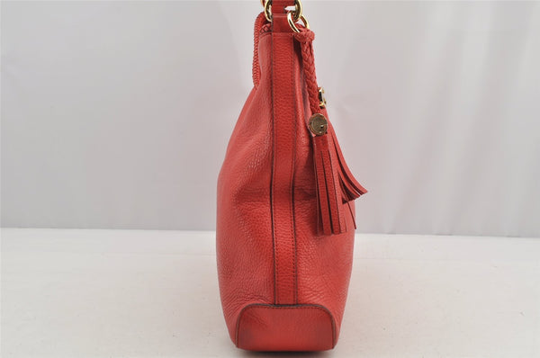 Authentic GUCCI Vintage Tassel Shoulder Hand Bag Leather 336659 Red 5715I