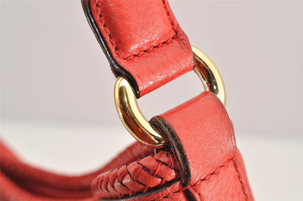 Authentic GUCCI Vintage Tassel Shoulder Hand Bag Leather 336659 Red 5715I