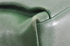Authentic CHANEL Caviar Skin Vintage CC Logo Chain Shoulder Bag Green Junk 5716I