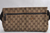 Authentic GUCCI Vintage Waist Body Bag Purse Canvas Leather 28566 Brown 5717I