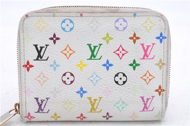 Louis Vuitton Monogram Multicolor Zippy Coin Purse White Beige M66548 LV 5718D