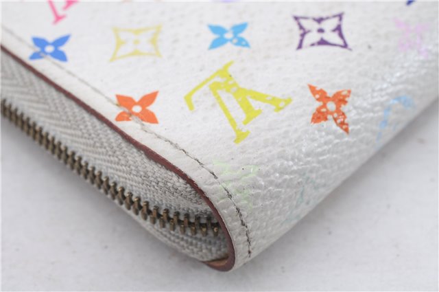 Louis Vuitton Monogram Multicolor Zippy Coin Purse White Beige M66548 LV 5718D