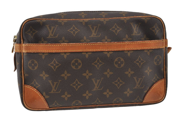 Authentic Louis Vuitton Monogram Compiegne 28 Clutch Hand Bag M51845 LV 5719I