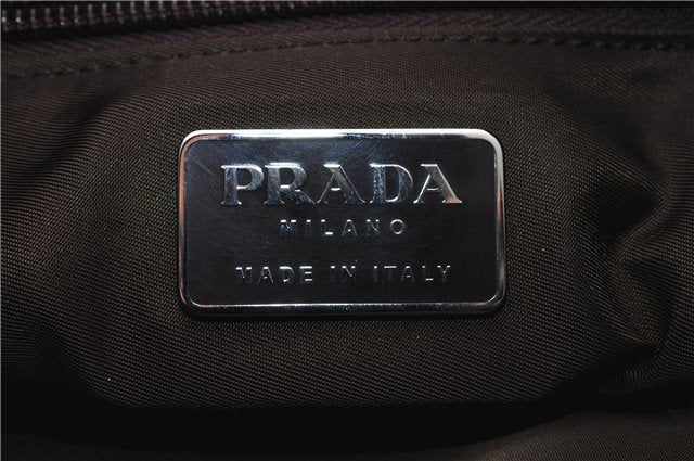 Authentic PRADA Nylon Leather Plastic Shoulder Hand Bag Purse Brown 5722C