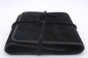 Authentic GUCCI Cosmetic Pouch Clutch Bag Purse Suede Leather Black 5722D