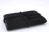 Authentic GUCCI Cosmetic Pouch Clutch Bag Purse Suede Leather Black 5722D