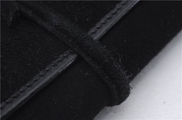 Authentic GUCCI Cosmetic Pouch Clutch Bag Purse Suede Leather Black 5722D