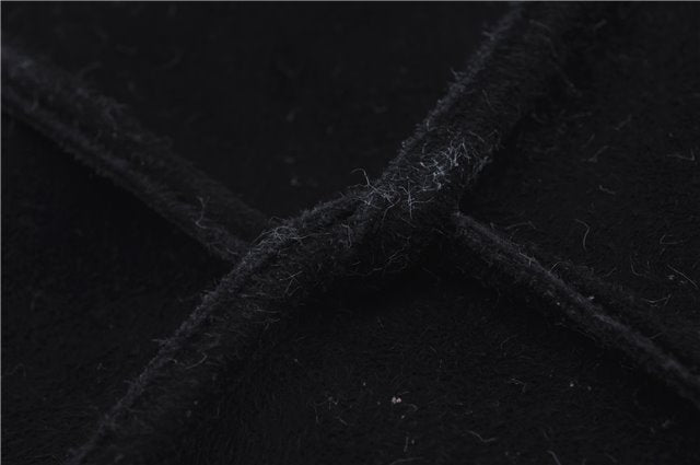 Authentic GUCCI Cosmetic Pouch Clutch Bag Purse Suede Leather Black 5722D