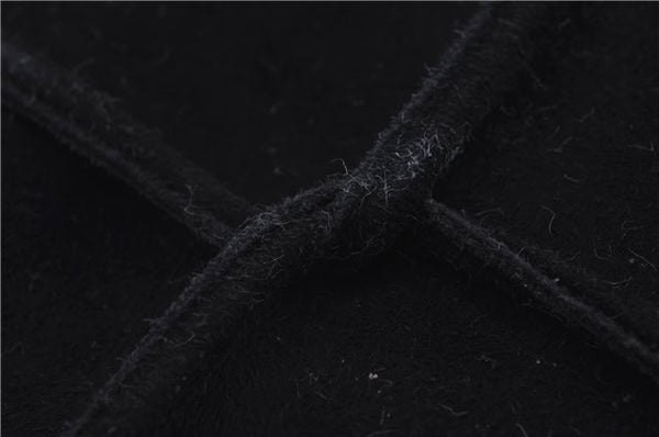 Authentic GUCCI Cosmetic Pouch Clutch Bag Purse Suede Leather Black 5722D