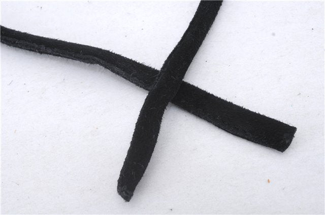 Authentic GUCCI Cosmetic Pouch Clutch Bag Purse Suede Leather Black 5722D