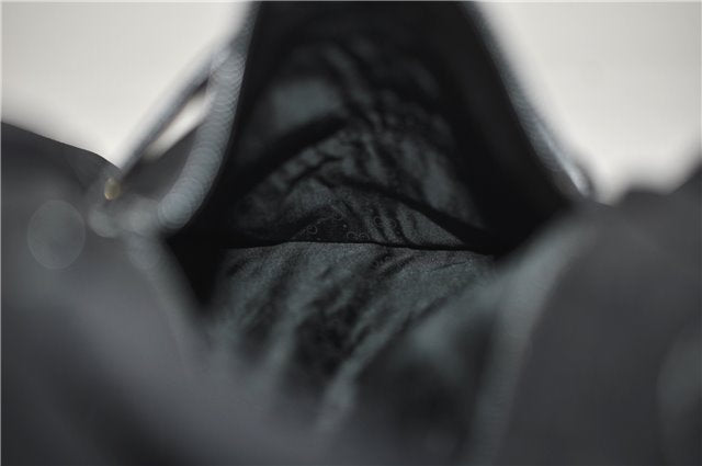 Authentic GUCCI Cosmetic Pouch Clutch Bag Purse Suede Leather Black 5722D