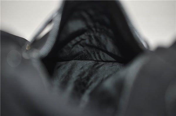 Authentic GUCCI Cosmetic Pouch Clutch Bag Purse Suede Leather Black 5722D