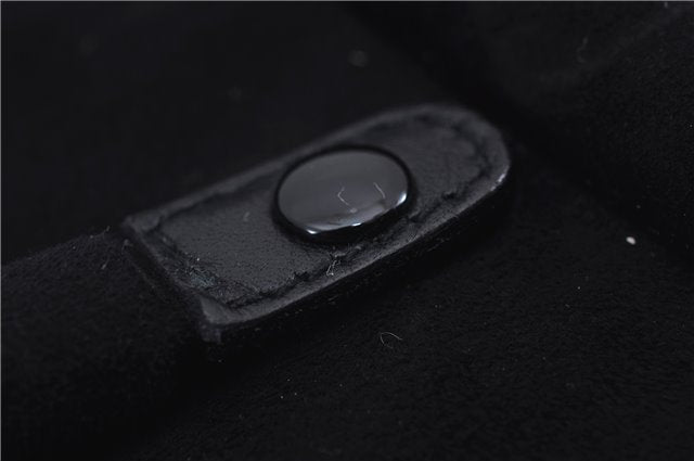 Authentic GUCCI Cosmetic Pouch Clutch Bag Purse Suede Leather Black 5722D