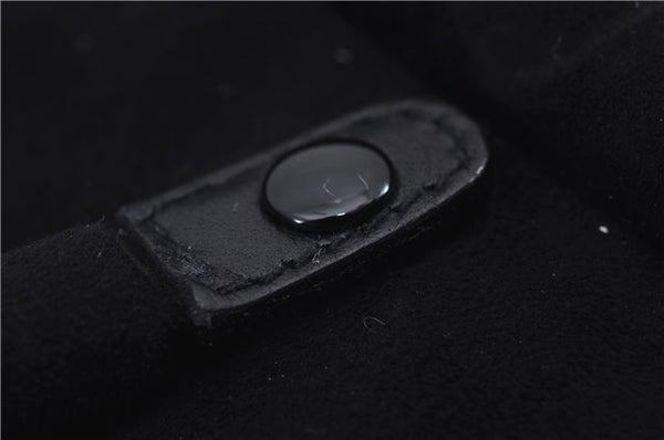 Authentic GUCCI Cosmetic Pouch Clutch Bag Purse Suede Leather Black 5722D