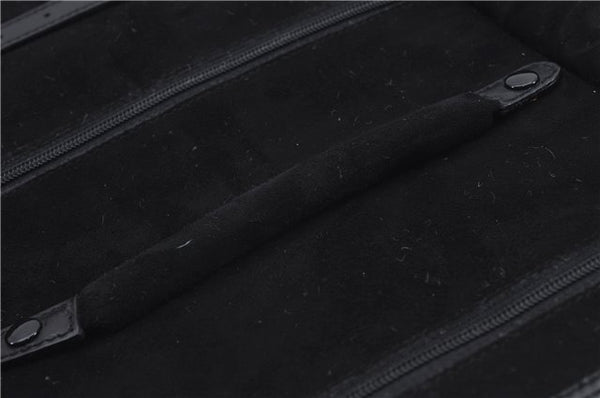 Authentic GUCCI Cosmetic Pouch Clutch Bag Purse Suede Leather Black 5722D