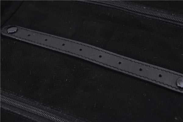 Authentic GUCCI Cosmetic Pouch Clutch Bag Purse Suede Leather Black 5722D