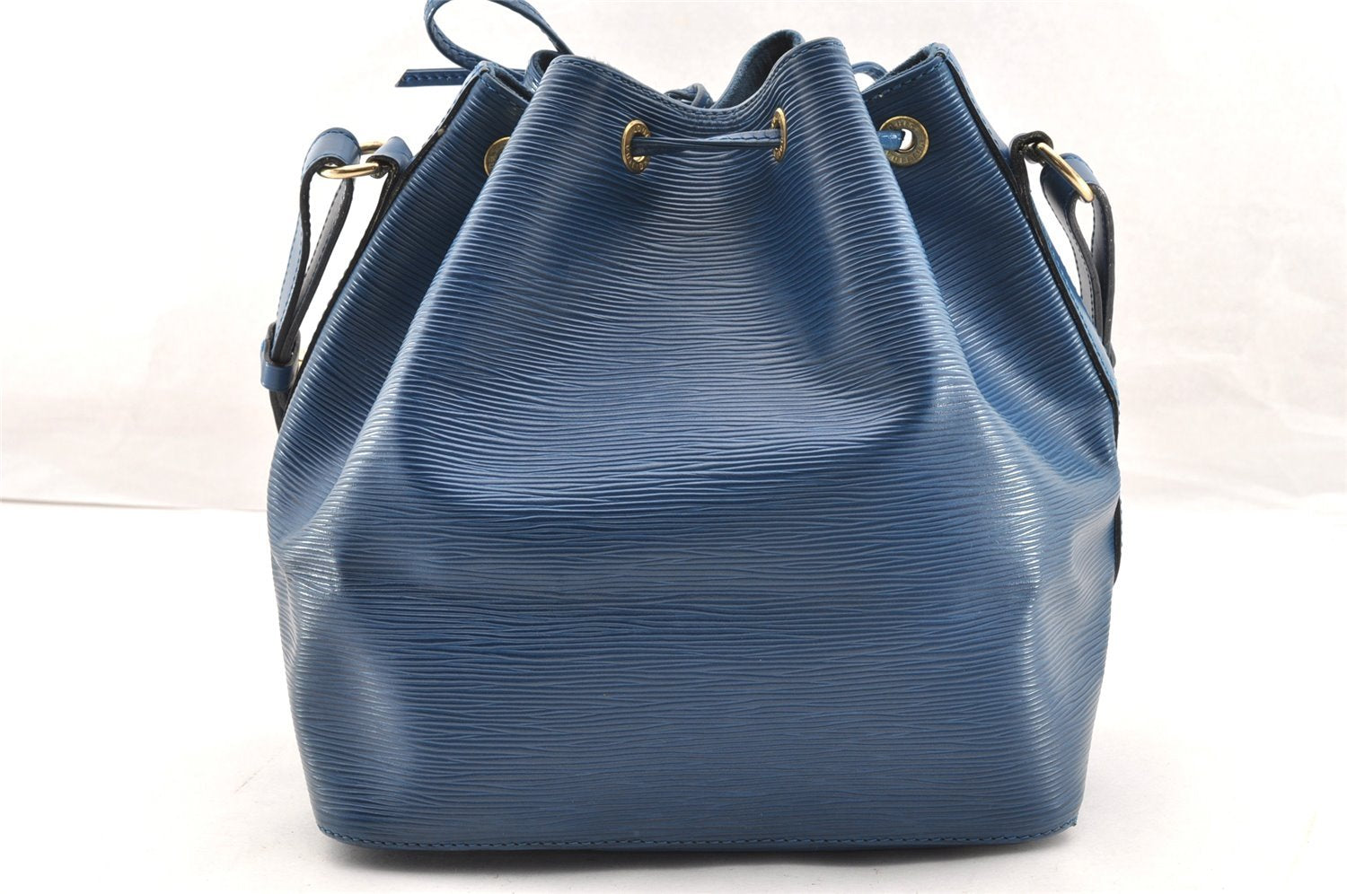 Authentic Louis Vuitton Epi Petit Noe Shoulder Drawstring Bag M44105 Blue 5722I