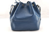 Authentic Louis Vuitton Epi Petit Noe Shoulder Drawstring Bag M44105 Blue 5722I