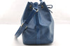Authentic Louis Vuitton Epi Petit Noe Shoulder Drawstring Bag M44105 Blue 5722I