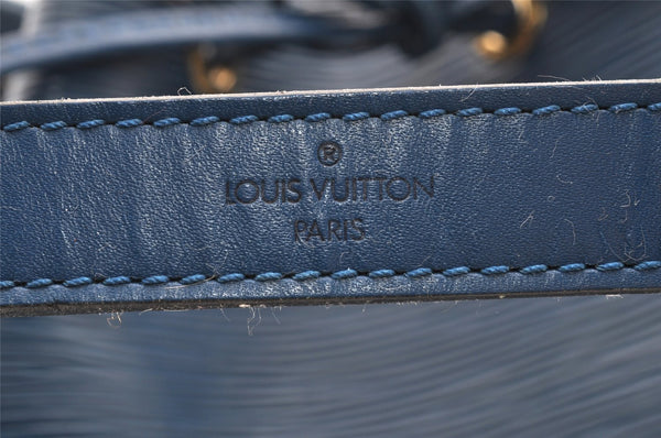 Authentic Louis Vuitton Epi Petit Noe Shoulder Drawstring Bag M44105 Blue 5722I