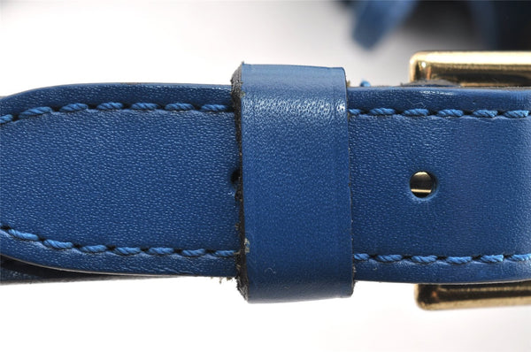 Authentic Louis Vuitton Epi Petit Noe Shoulder Drawstring Bag M44105 Blue 5722I