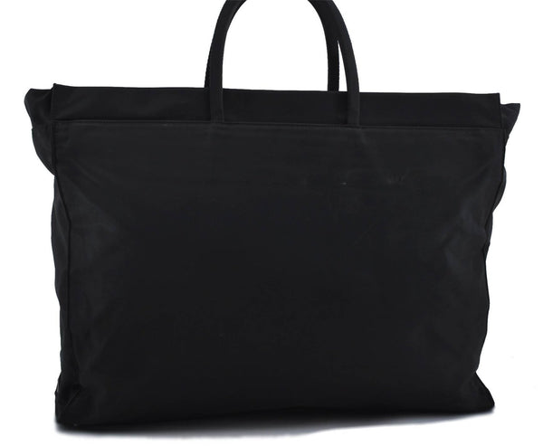 Authentic PRADA Nylon Tote Hand Bag Black 5723C