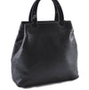 Authentic PRADA Leather Plastic Tote Hand Bag Black 5724C