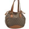 Authentic GUCCI Shoulder Hand Bag Purse GG Canvas Leather Brown 5728D