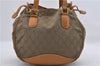 Authentic GUCCI Shoulder Hand Bag Purse GG Canvas Leather Brown 5728D