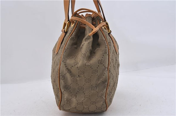 Authentic GUCCI Shoulder Hand Bag Purse GG Canvas Leather Brown 5728D
