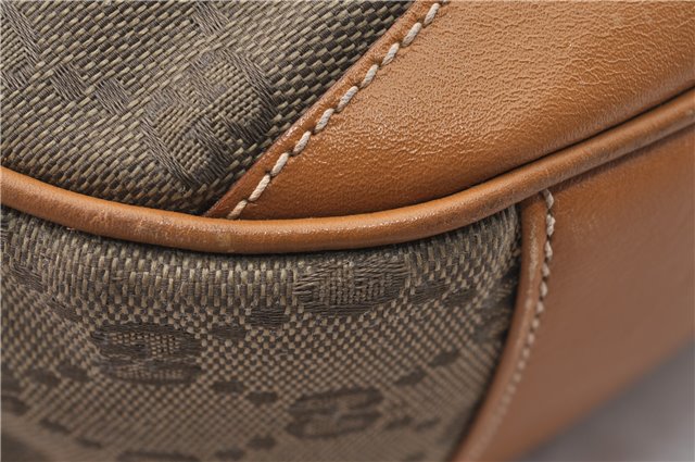 Authentic GUCCI Shoulder Hand Bag Purse GG Canvas Leather Brown 5728D