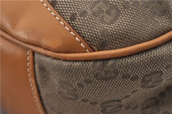 Authentic GUCCI Shoulder Hand Bag Purse GG Canvas Leather Brown 5728D