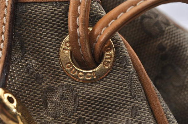 Authentic GUCCI Shoulder Hand Bag Purse GG Canvas Leather Brown 5728D