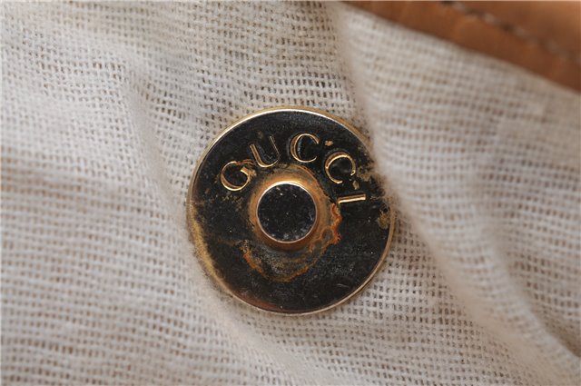 Authentic GUCCI Shoulder Hand Bag Purse GG Canvas Leather Brown 5728D