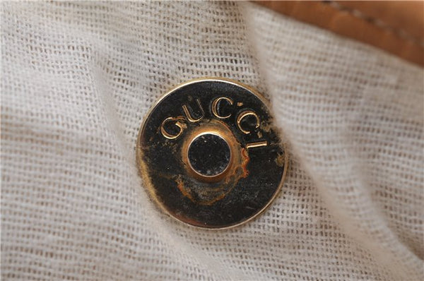 Authentic GUCCI Shoulder Hand Bag Purse GG Canvas Leather Brown 5728D