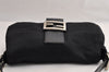 Authentic FENDI Mamma Baguette Shoulder Hand Bag Jersey Leather Black 5728I