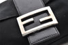 Authentic FENDI Mamma Baguette Shoulder Hand Bag Jersey Leather Black 5728I