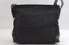 Auth GUCCI Web Sherry Line Shoulder Bag GG Canvas Leather 308930 Black 5729I