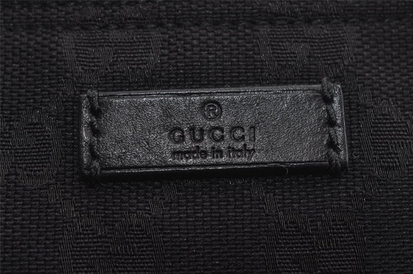 Auth GUCCI Web Sherry Line Shoulder Bag GG Canvas Leather 308930 Black 5729I