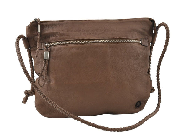 Authentic GUCCI Interlocking G Shoulder Cross Bag Leather 268244 Brown 5730I