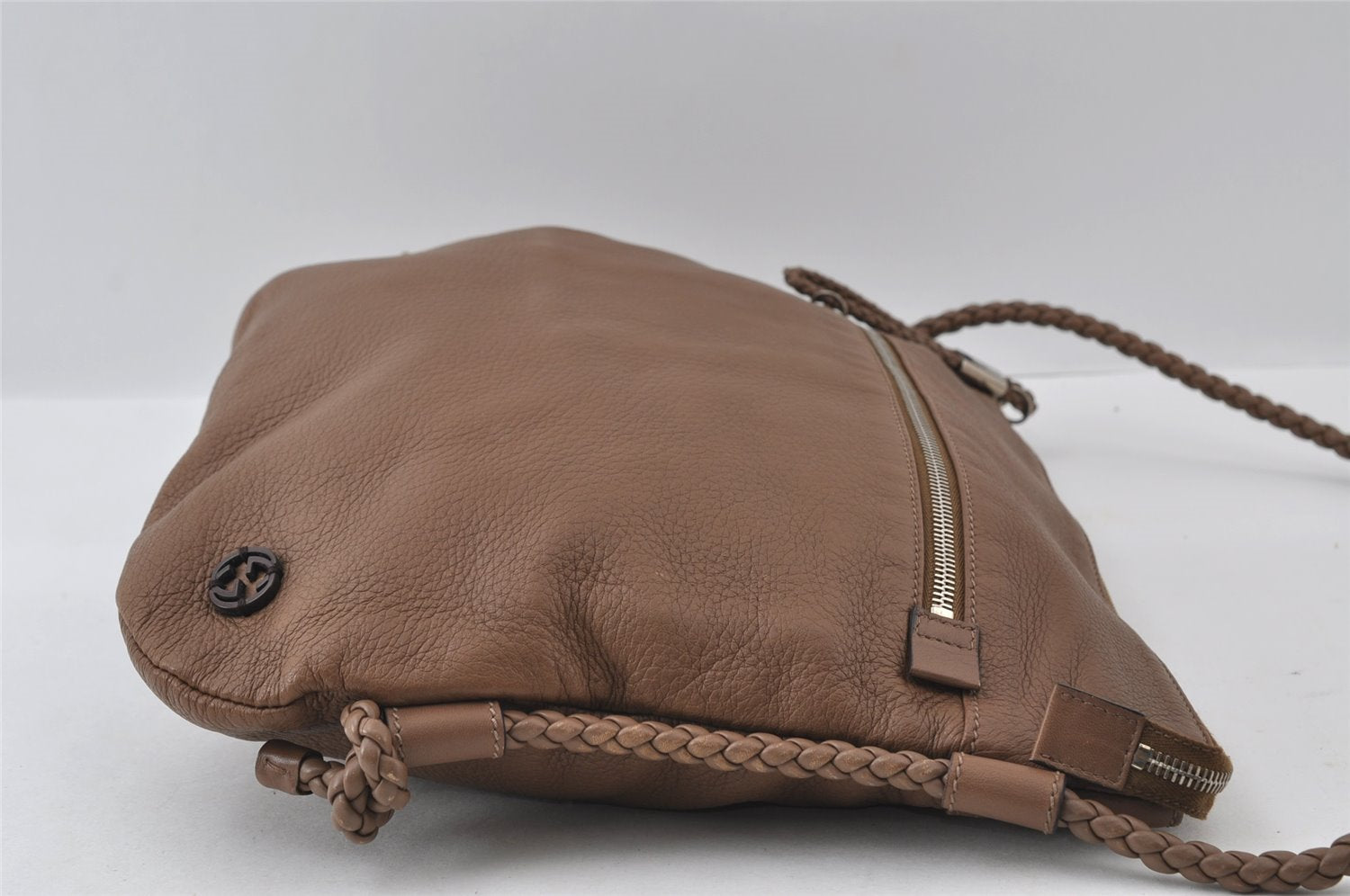 Authentic GUCCI Interlocking G Shoulder Cross Bag Leather 268244 Brown 5730I