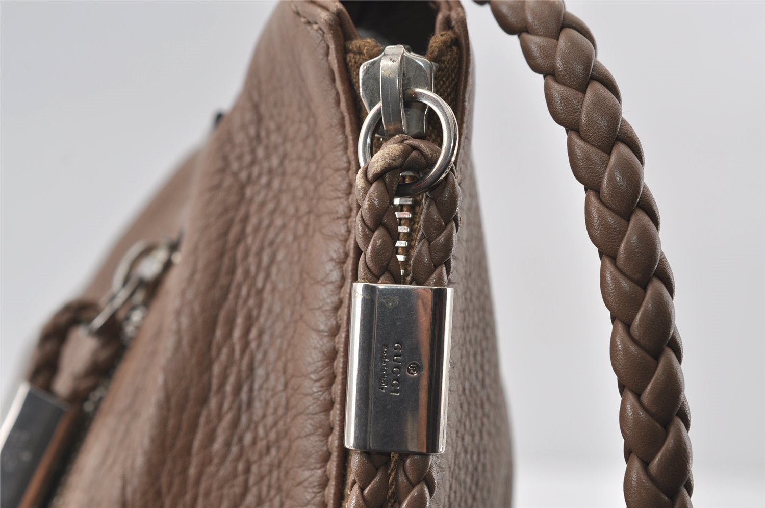 Authentic GUCCI Interlocking G Shoulder Cross Bag Leather 268244 Brown 5730I