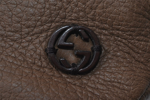 Authentic GUCCI Interlocking G Shoulder Cross Bag Leather 268244 Brown 5730I