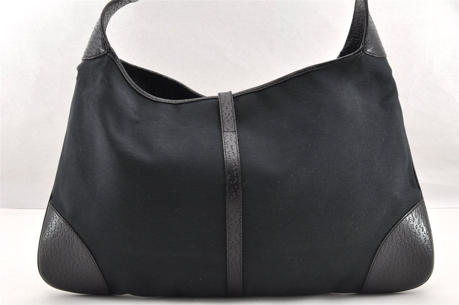 Authentic GUCCI Bamboo Kandinsky Shoulder Bag Canvas Leather 0014061 Black 5732I