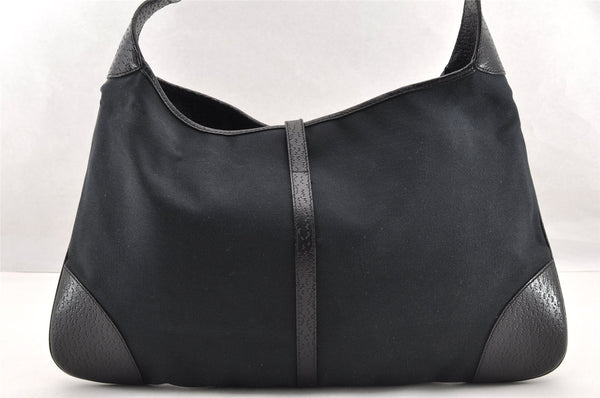 Authentic GUCCI Bamboo Kandinsky Shoulder Bag Canvas Leather 0014061 Black 5732I