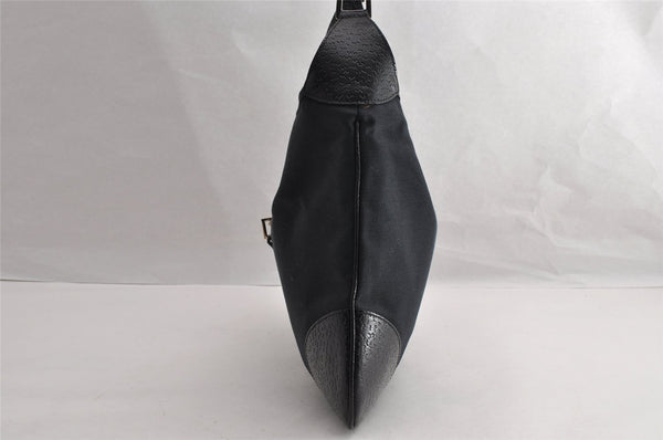 Authentic GUCCI Bamboo Kandinsky Shoulder Bag Canvas Leather 0014061 Black 5732I